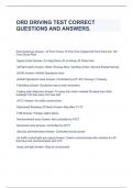  ORD DRIVING TEST CORRECT QUESTIONS AND ANSWERS.