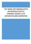 TEST BANK FOR CRIMINALISTICS  AN INTRODUCTION TO  FORENSIC SCIENCE 12TH  EDITION RICHARD SAFERSTEIN