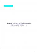 Test Bank - Maternal Child Nursing, 5th Edition (McKinney, 2023), Chapter 1-55