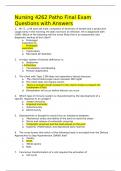 Nursing 4262 Patho Final Exam Questions with Answers