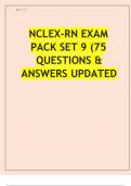 NCLEX-RN EXAM PACK SET 9 (75 QUESTIONS & ANSWERS LATEST