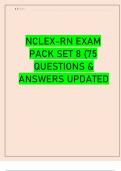 NCLEX-RN EXAM PACK SET 8 (75 QUESTIONS & ANSWERS LATEST