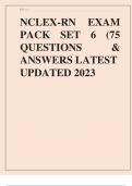 NCLEX-RN EXAM PACK SET 6 (75 QUESTIONS & ANSWERS LATEST