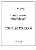 BIOL 213 ANATOMY & PHYSIOLOGY I COMPLETED EXAM 2024