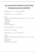 Air Assault Apache, Blackhawk and Chinook Questions and Answers 2023/2024