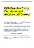 CVA Practice Exam Questions and Answers All Correct