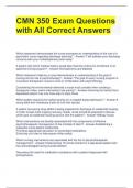 CMN 350 Exam Questions with All Correct Answers