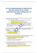 ATI RN COMPREHENSIVE PREDICTOR RETAKE GUIDE 2019/LATEST  UPDATED 2023-2024 DOWNLOAD TO  SCORE A+         1.	A nurse is planning care for a group of clients. Which of the following tasks should the nurse delegate to an assistive personnel? 