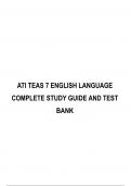 ATI TEAS 7 ENGLISH LANGUAGE COMPLETE STUDY GUIDE AND TEST BANK