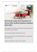 ACLS Study Guide Exam Question (55 Terms) with Verified Solutions Updated 2023-2024. 