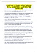 ARIZONA LIFE AND HEALTH FINAL EXAM QUESTIONS AND VERIFIED ANSWERS