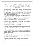 Texas Insurance Code Chapter 6002 Fire Detection and Alarm Device Installation and 28 TAC §§ 34.600 The Fire Alarm Rules Questions With Complete Solutions