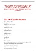 NEW GENERATION NCLEX QUESTIONS FOR 2023 ACTUAL EXAM 150 QUESTIONS AND CORRECT DETAILED ANSWERS WITH EXPLANATIONS (100% VERIFIED ANSWERS) |AGRADE 