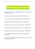 JFO EXAM FA-BOLC Real Test  Questions & Correct Answers