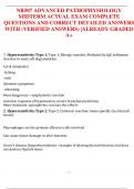 NR507 ADVANCED PATHOPHYSIOLOGY MIDTERM ACTUAL EXAM COMPLETE QUESTIONS AND CORRECT DETAILED ANSWERS WITH (VERIFIED ANSWERS) |ALREADY GRADED A+     