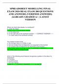 SPREADSHEET MODELLING FINAL EXAM 2024 REAL EXAM 200 QUESTIONS AND ANSWERS (VERIFIED ANSWERS) |ALREADY GRADED A+ | LATEST VERSION