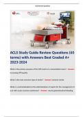 ACLS Study Guide Review Questions (65 terms) with Answers Best Graded A+ 2023-2024  