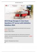ACLS Drugs Dosages & Uses Exam Questions (97 terms) with Definitive Solutions 2024