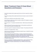  Water Treatment Class E Cheat Sheet Questions and Answers.