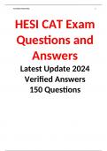 HESI CAT Exam Questions and Answers Latest Update 2024 Verified Answers 150 Questions