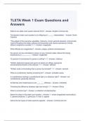 TLETA Week 1 Exam Questions and Answers