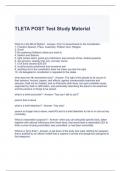 TLETA POST Test Study Material Questions and Answers
