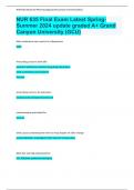 NUR 635 Final Exam Latest Spring- Summer 2024 update graded A+ Grand Canyon University (GCU)