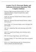 Avionics Test #3: Electronic Display and Indication Instruments Questions With Complete Solutions