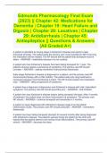 Edmunds Pharmacology Final Exam (2023) || Chapter 42: Medications for Dementia | Chapter 19: Heart Failure and Digoxin | Chapter 28: Laxatives | Chapter 29: Antidiarrheals | Chapter 45: Antiepileptics || Questions & Answers (All Graded A+)