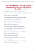 HESI A2 Chemistry (V1 & V2) Exam|  Questions and Answers| 2024 Update  Graded A+