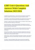 LIBF-Unit 4 Questions And Answers With Complete Solutions 2023/2024