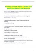 Knowing through inquiry – NURS 2420  Midterm Questions And Answers