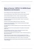 Mass oil burner -NFPA 31 & NORA Exam Questions and Answers