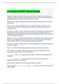 Louisiana POST Study Guide with complete solutions |Graded A