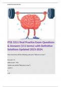 ITSS 3311 final Practice Exam Questions & Answers (111 terms) with Definitive Solutions Updated 2023-2024. 