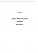 Criminal Investigation (Justice Series) 3rd Edition By Michael D. Lyman (Test Bank All Chapters, 100% Original Verified, A+ Grade)