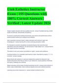 Utah Esthetics Instructor Exam | 155 Questions with 100% Correct Answers | Verified | Latest Update 2024