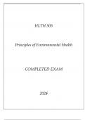 HLTH 505 PRINCIPLES OF ENVIRONMENTAL HA=EALTH COMPLETED EXAM 2024