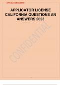 APPLICATOR LICENSE CALIFORNIA QUESTIONS AN ANSWERS 2023