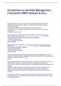 Introduction to the Risk Management Framework (RMF) Quizzes & Ans..