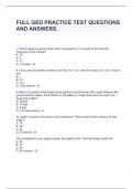 FULL GED PRACTICE TEST QUESTIONS AND ANSWERS