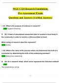 WGU C224 RESEARCH FOUNDATION OBJECTIVE & PRE ASSESSMENT EXAM LATEST STUDY BUNDLE PACKAGE SOLUTION (VERIFIED)