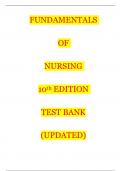FUNDAMENTALS OF NURSING 10th EDITION TEST BANK