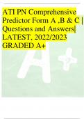ATI PN Comprehensive Predictor Form A ,B & C |Questions and Answers| LATEST, 2022/2023 GRADED A+