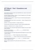 ATT Block 1 Test 1 Questions and Answers