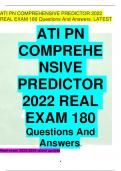 ATI PN  COMPREHE NSIVE PREDICTOR 2022 REAL EXAM 180 Questions And Answers.