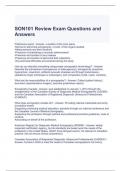 SON101 Review Exam Questions and Answers