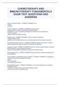 CHEMOTHERAPY AND  IMMUNOTHERAPY FUNDAMENTALS  EXAM TEST QUESTIONS AND  ANSWERS