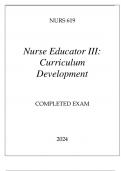 NURS 619 NURSE EDUCATOR III(CURRICULUM DEVELOPMENT) COMPLETED EXAAM 2024