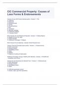 CIC Commercial Property Causes of Loss Forms & Endorsements Exam Questions and Answers